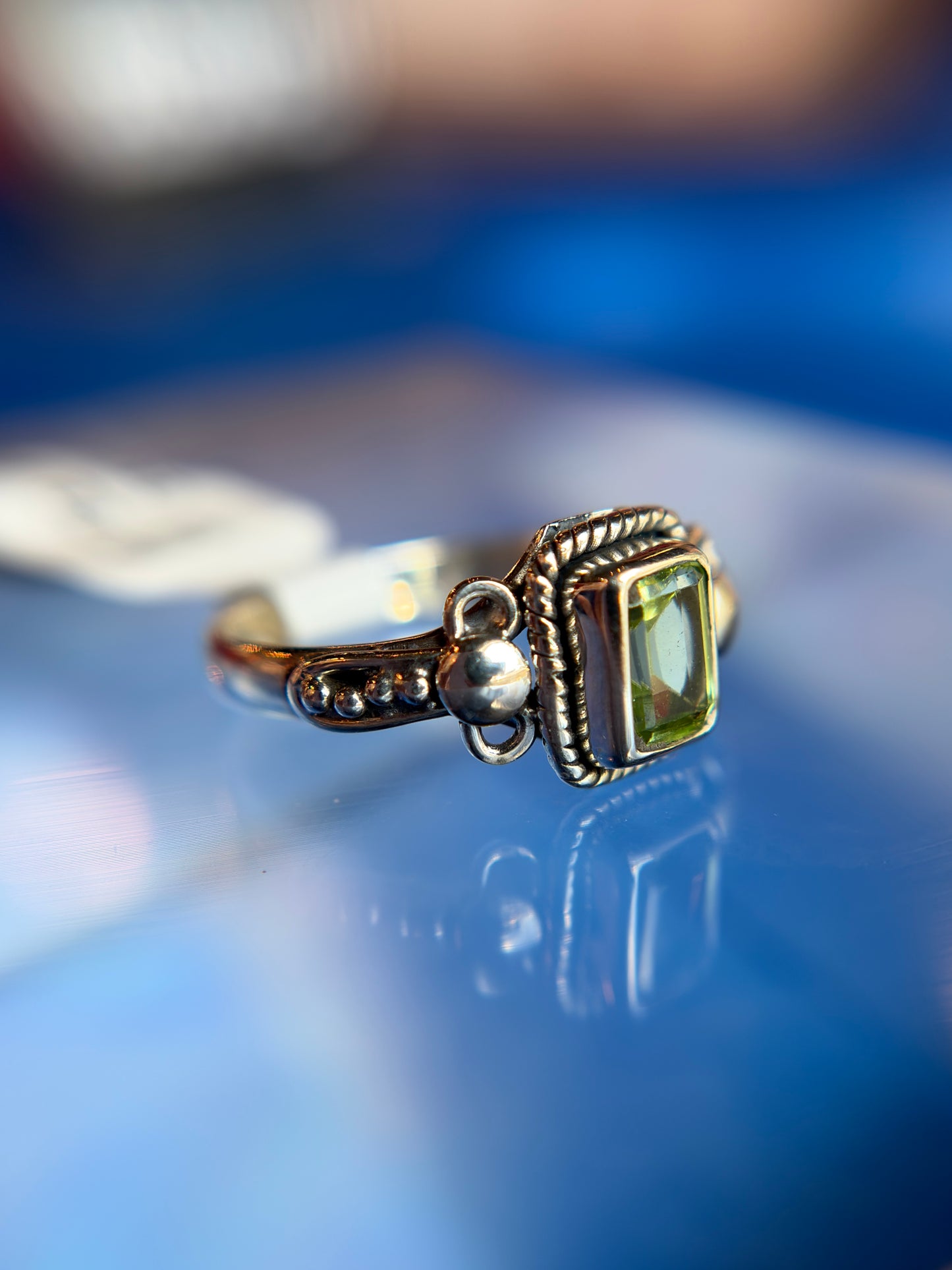 Peridot Ring Sterling Silver