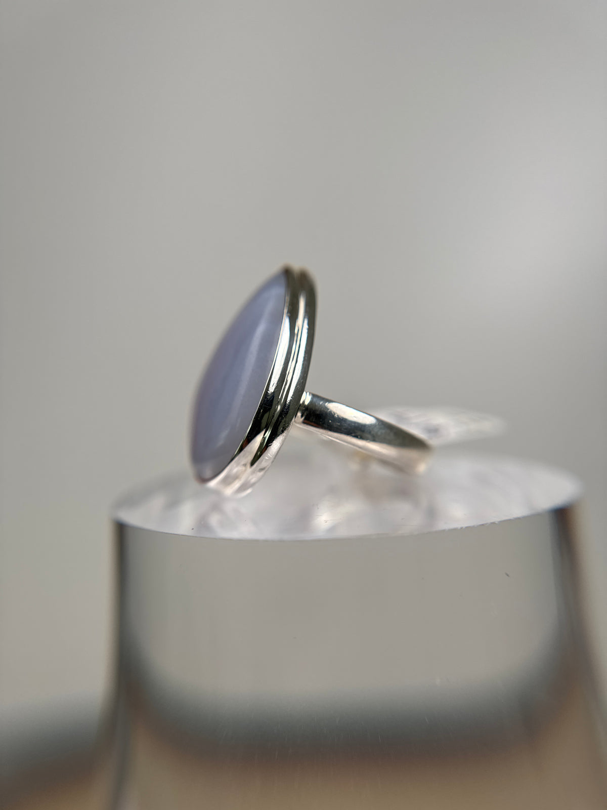 Blue Agate Ring Size 11
