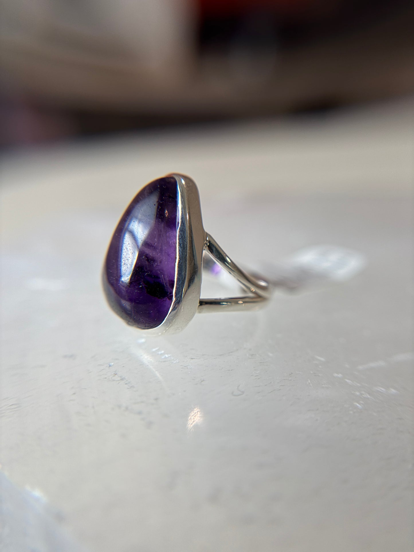 Star Amethyst Ring Size 6 Sterling Silver