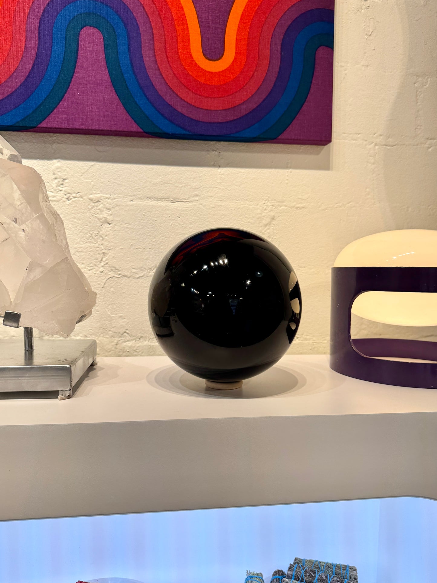 Large Black Obsidian Sphere