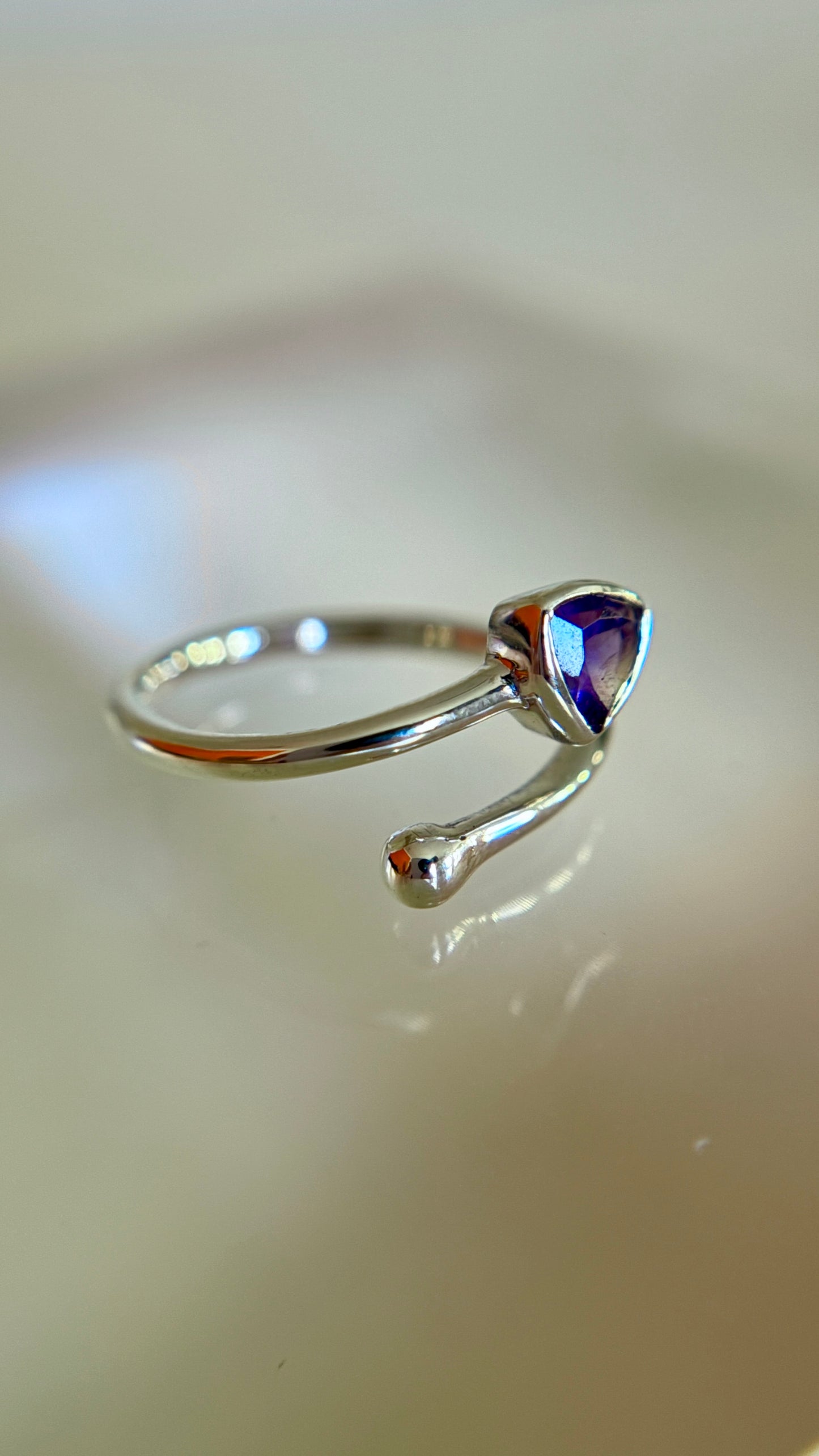 Amethyst Adjustable Ring Size 6-8