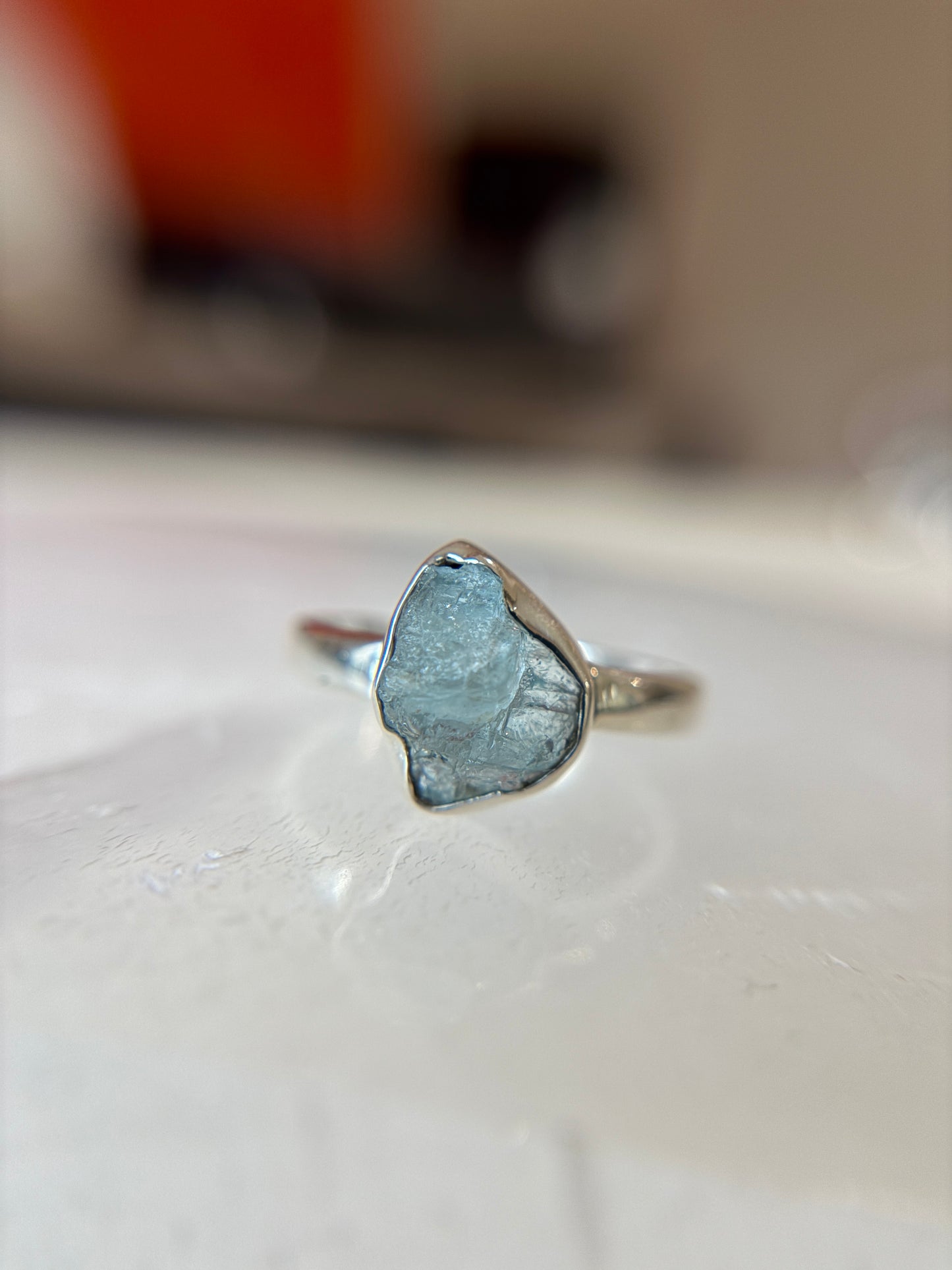 Aquamarine Ring Size 11 Sterling Silver