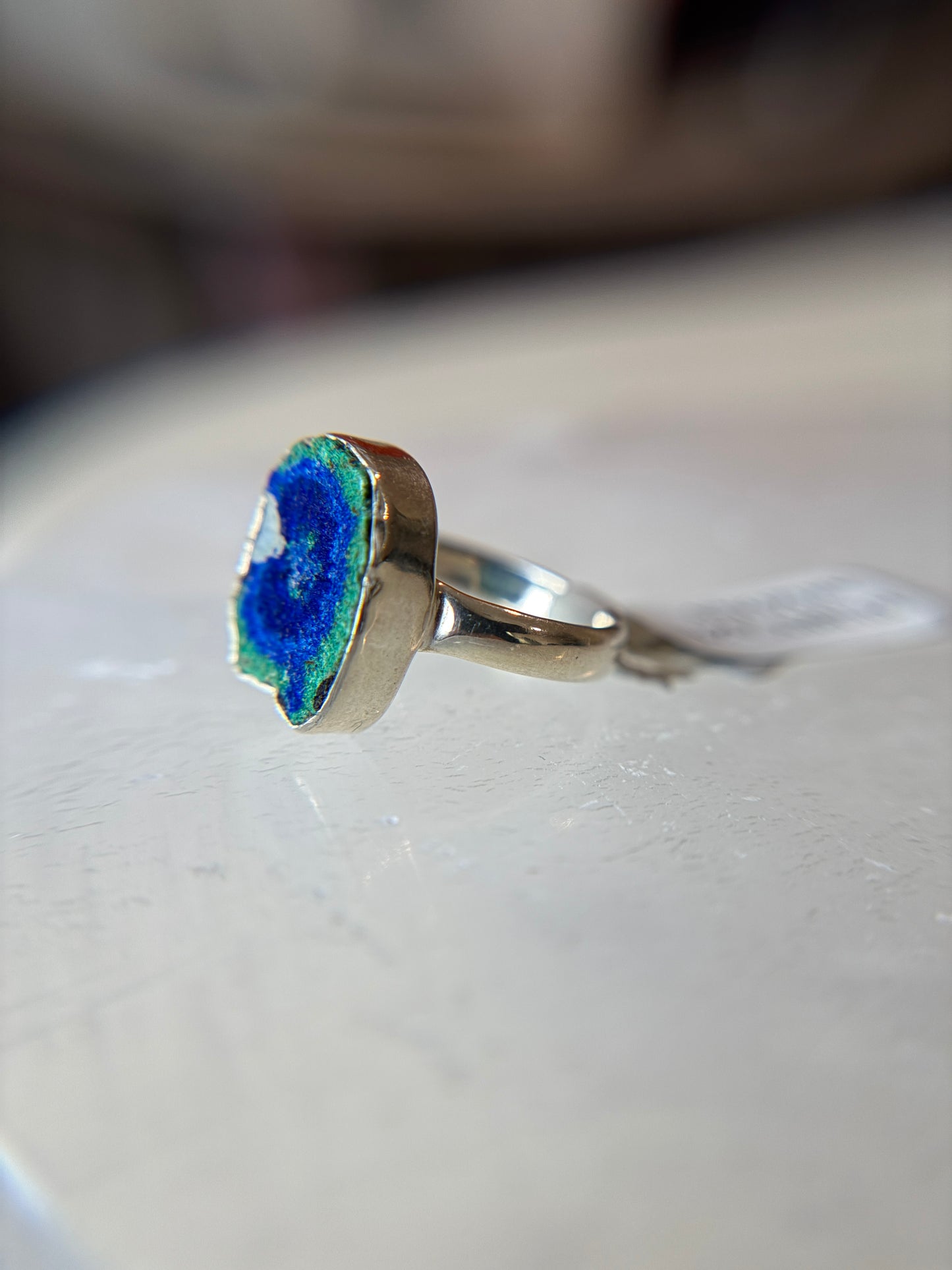 Blueberry Azurite Ring Size 7 Sterling Silver