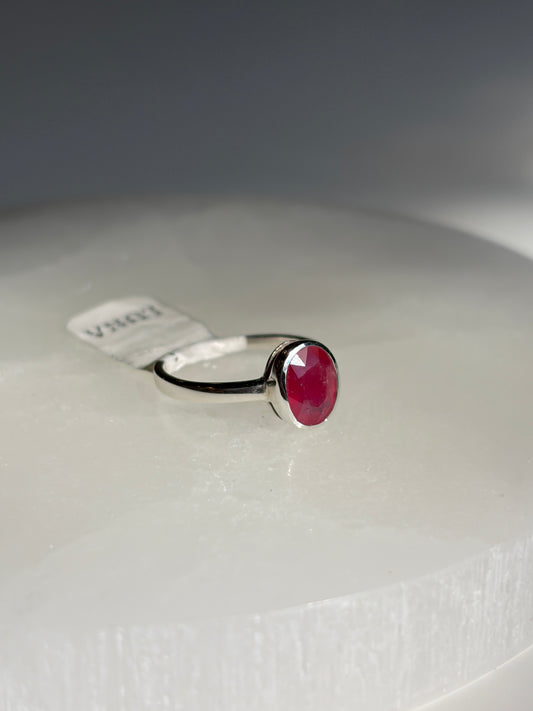 African Ruby Ring Size 5 - Sterling Silver .925
