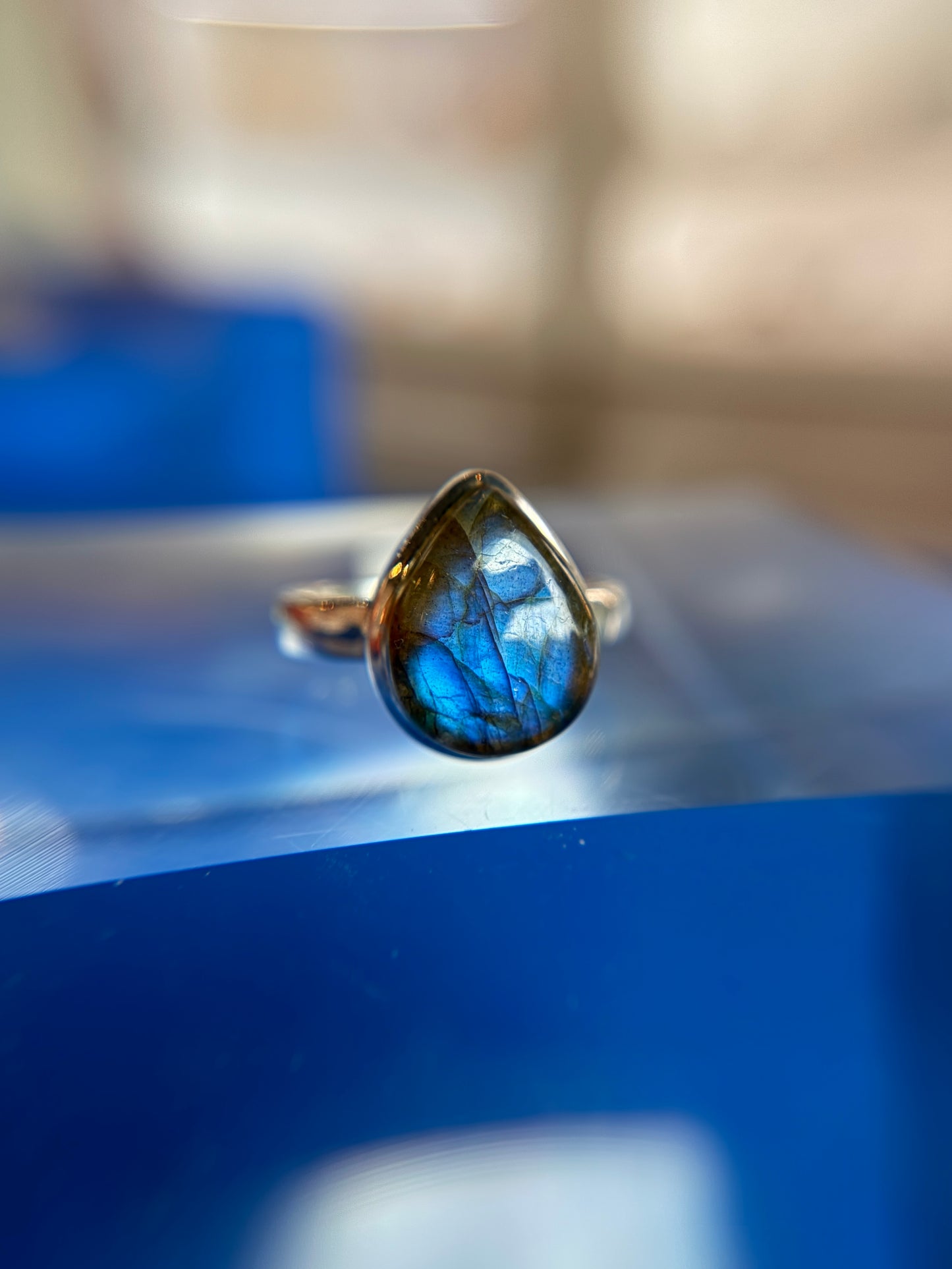 Labradorite Ring Size 10 Sterling Silver