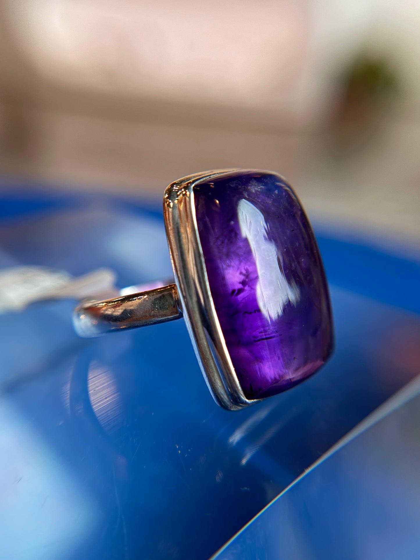 Amethyst Ring Size 12 Sterling Silver