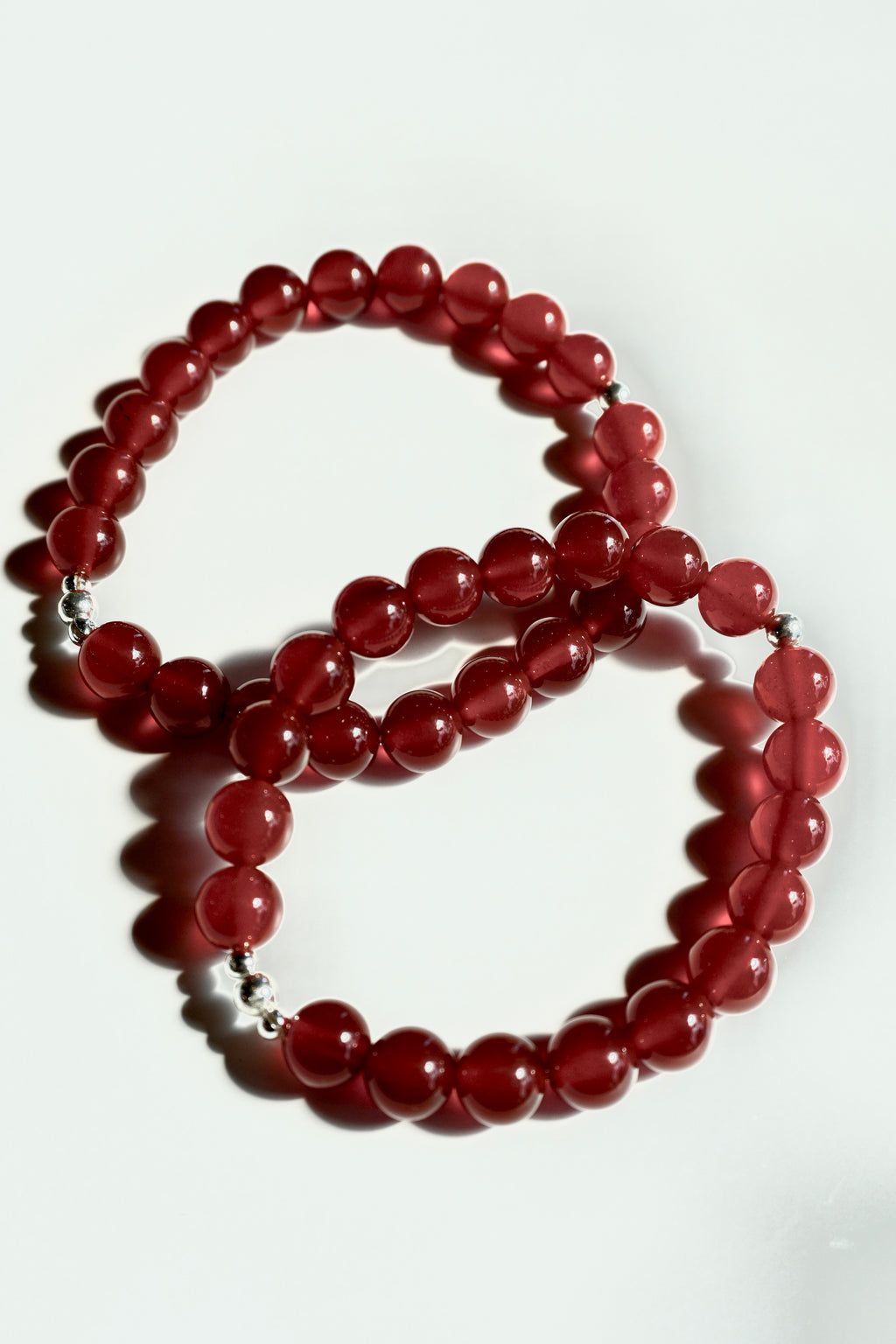 Carnelian bracelet 8mm sterling silver