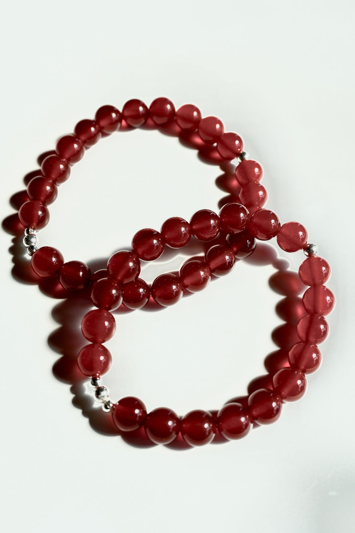 Carnelian bracelet 8mm sterling silver