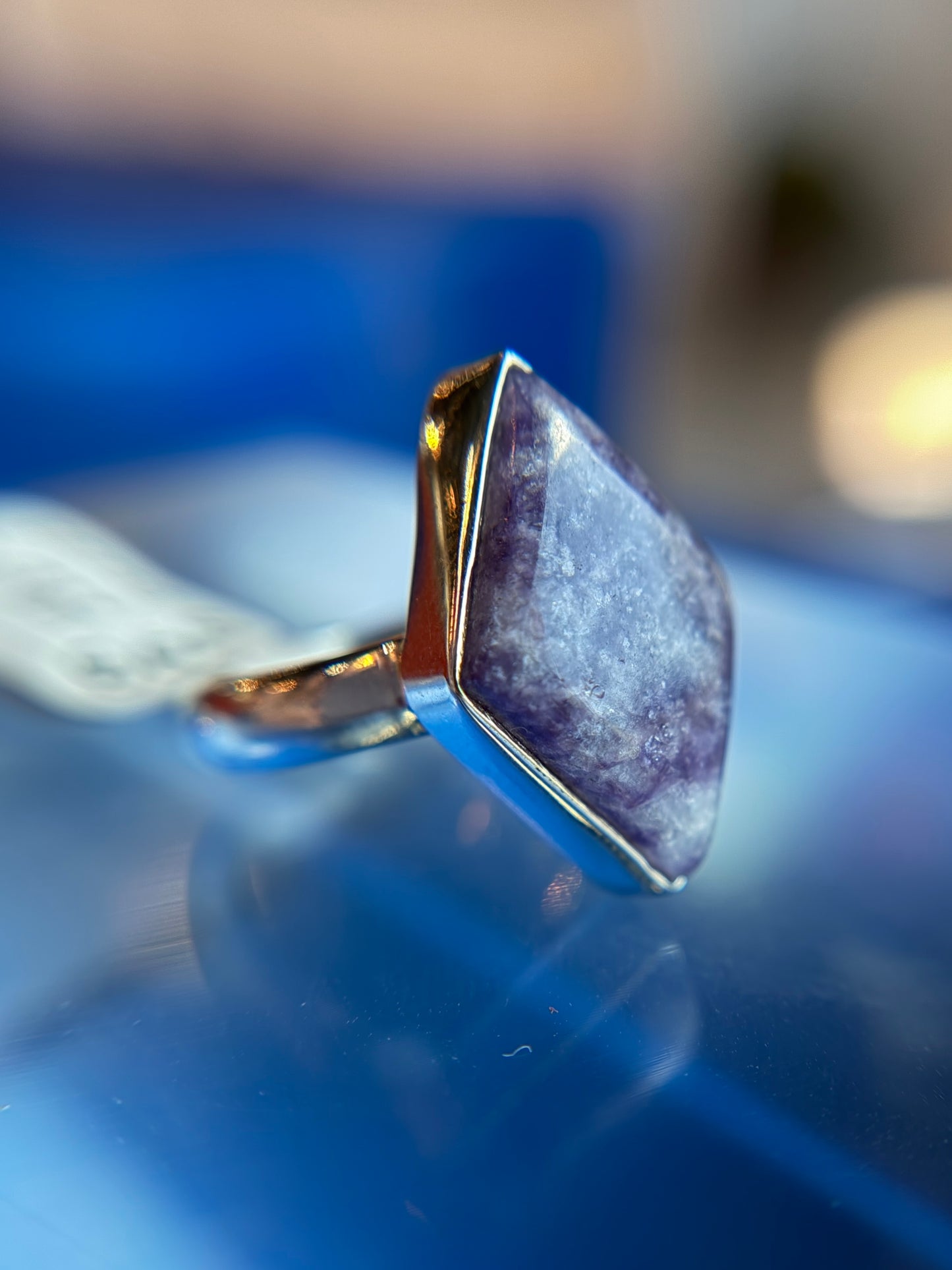 Lepidolite Ring Size 5 Sterling Silver