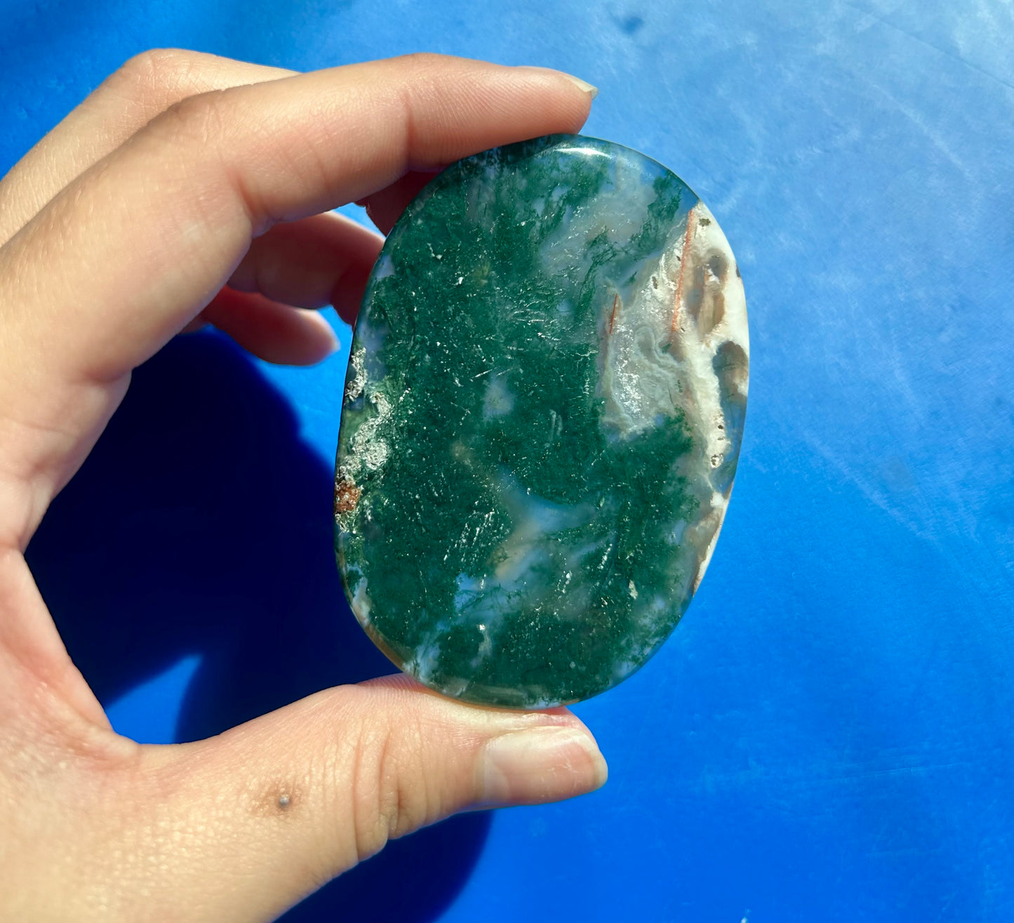 Moss Agate Palm Stone