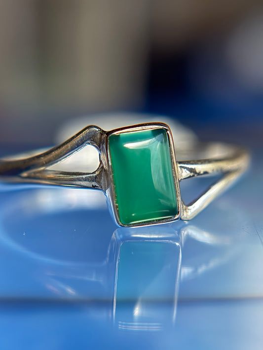 Green Onyx Ring Sterling Silver