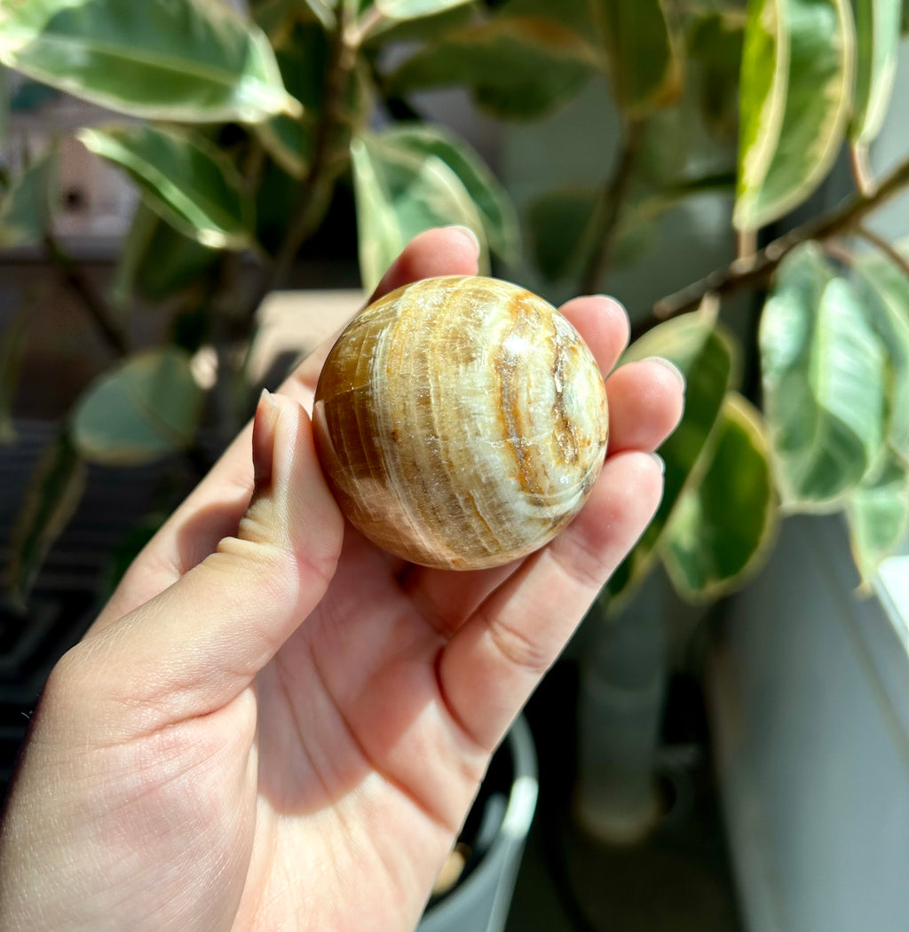 Honey Calcite Spheres