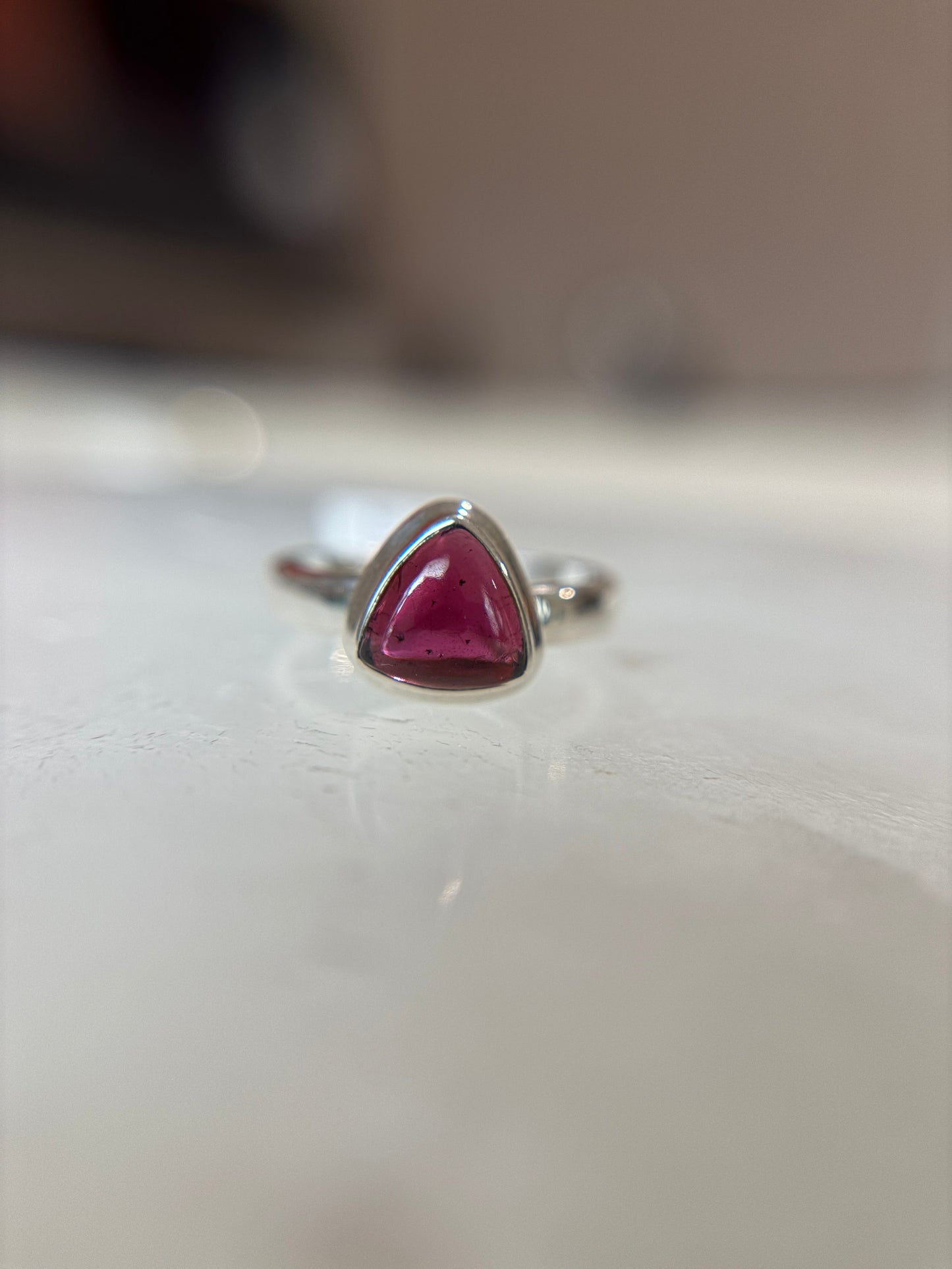 Garnet Ring Size 7 Sterling Silver