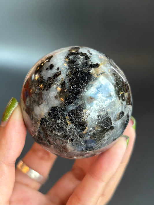 Black Tourmaline in Quartz Sphere