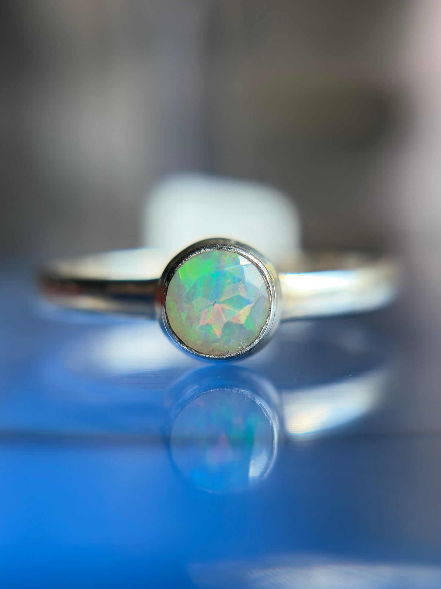 Ethiopian Opal Ring Size 10 Sterling Silver