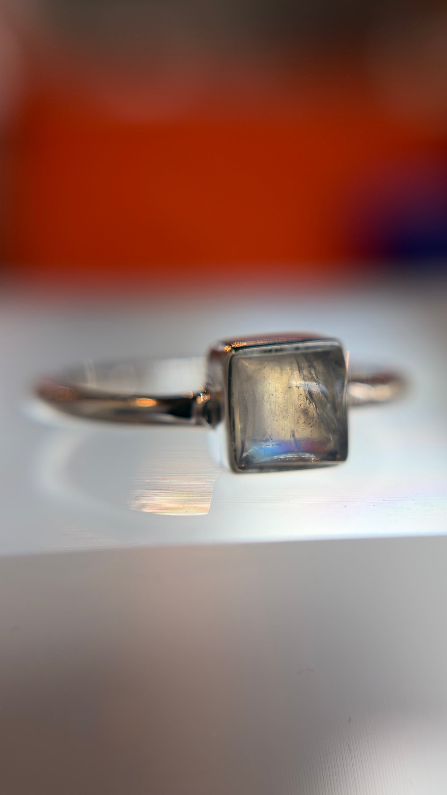 Rainbow Moonstone Ring Size 10