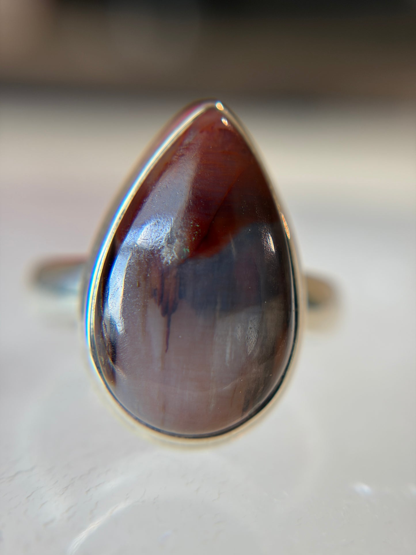 Colla Wood Ring Size 8 Sterling Silver