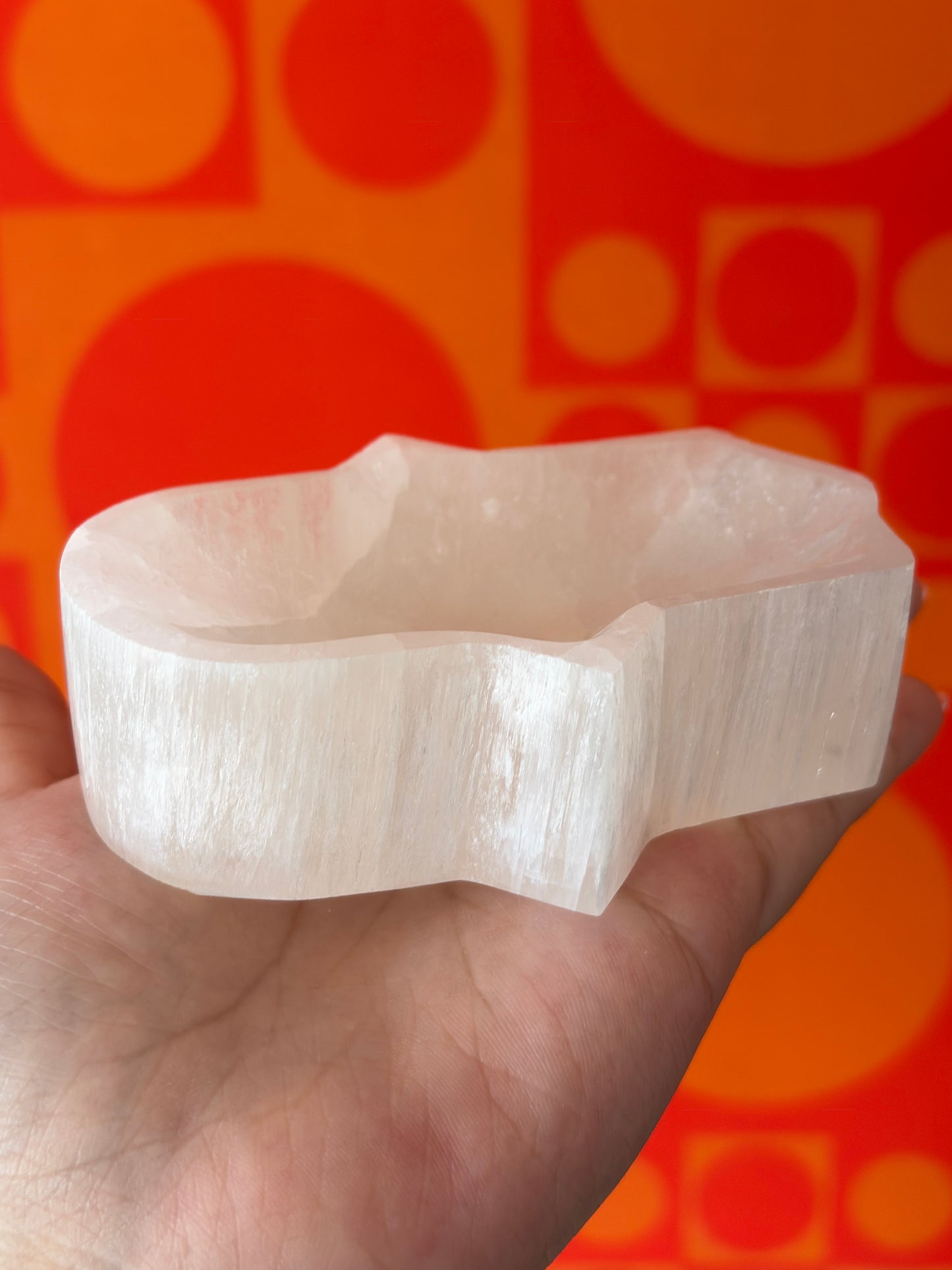 Selenite Hamsa Hand Bowl