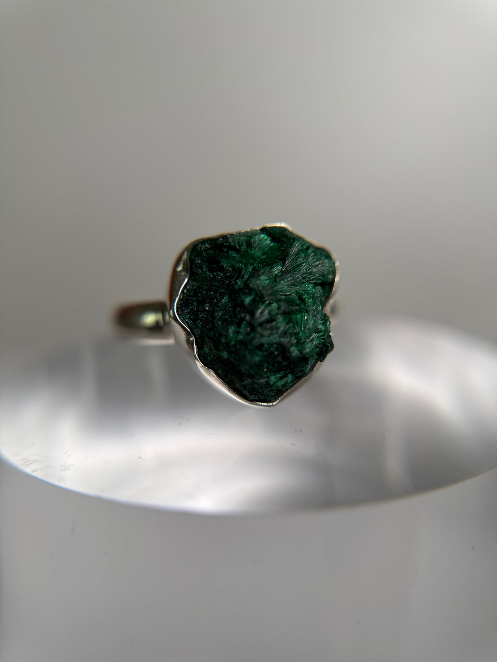 Malachite Druzy Ring Size 11