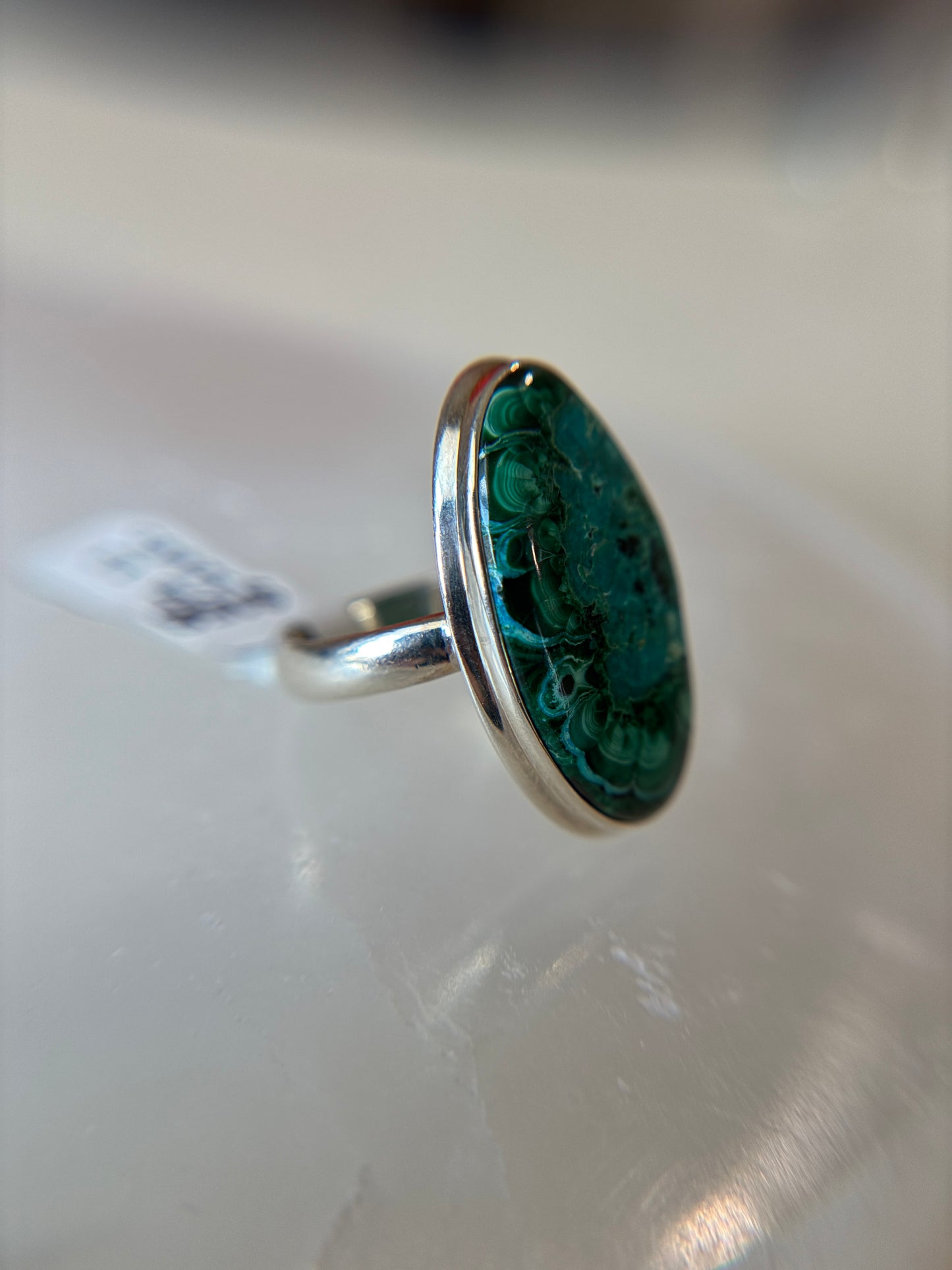 Malachite and Chrysocolla Ring Size 11 Sterling Silver