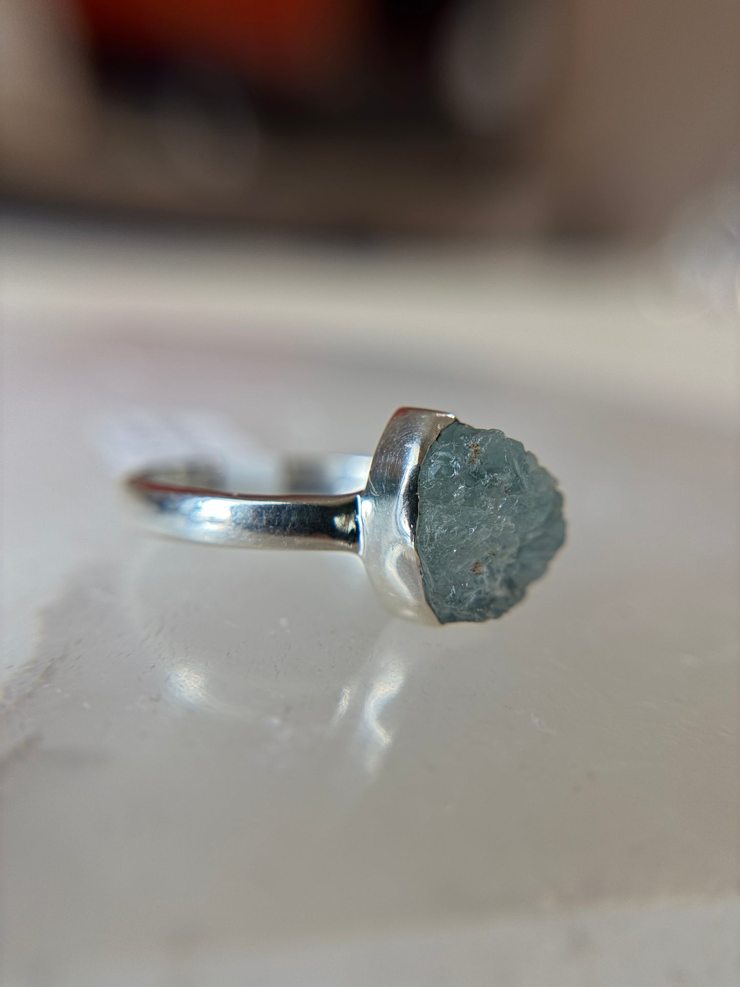 Aquamarine Ring Size 11 Sterling Silver