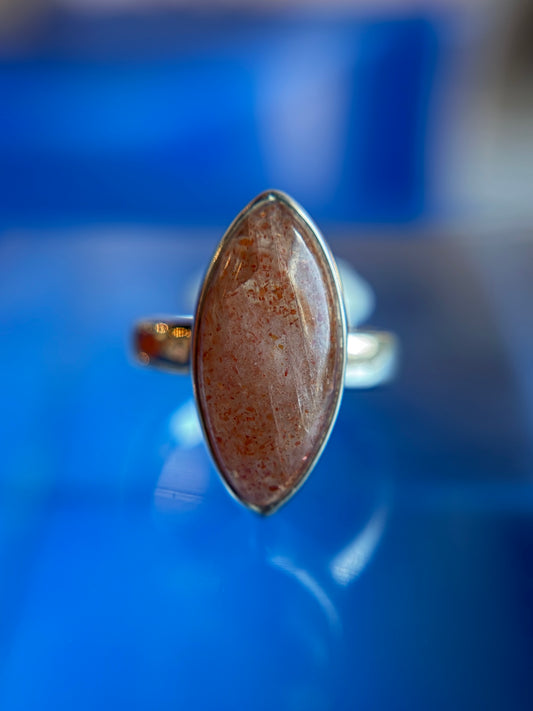 Sunstone Ring Size 5 Sterling Silver