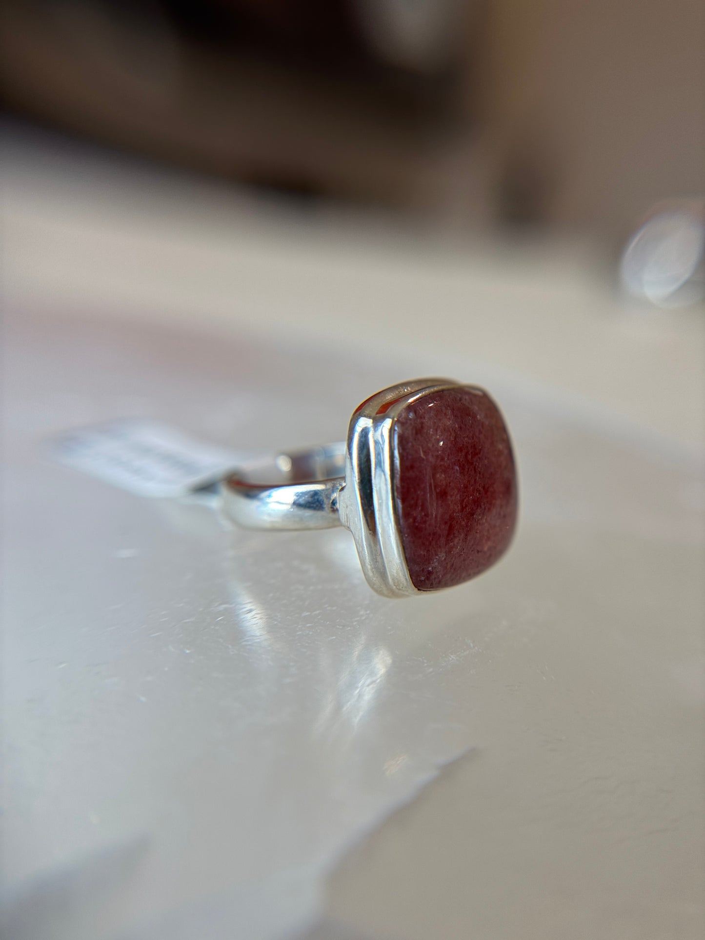 Strawberry Quartz Ring from Russia Size 5