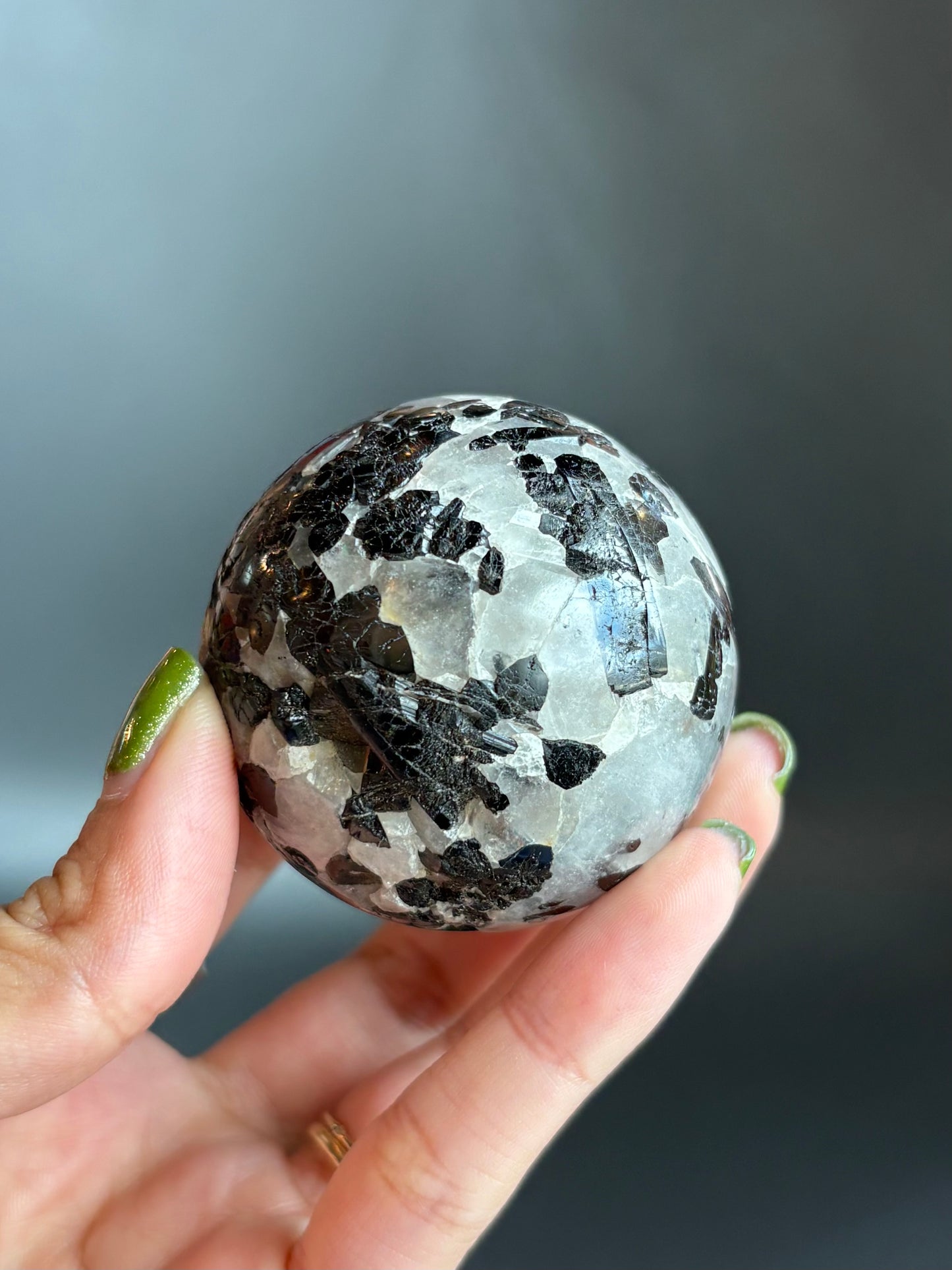 Black Tourmaline in Quartz Sphere