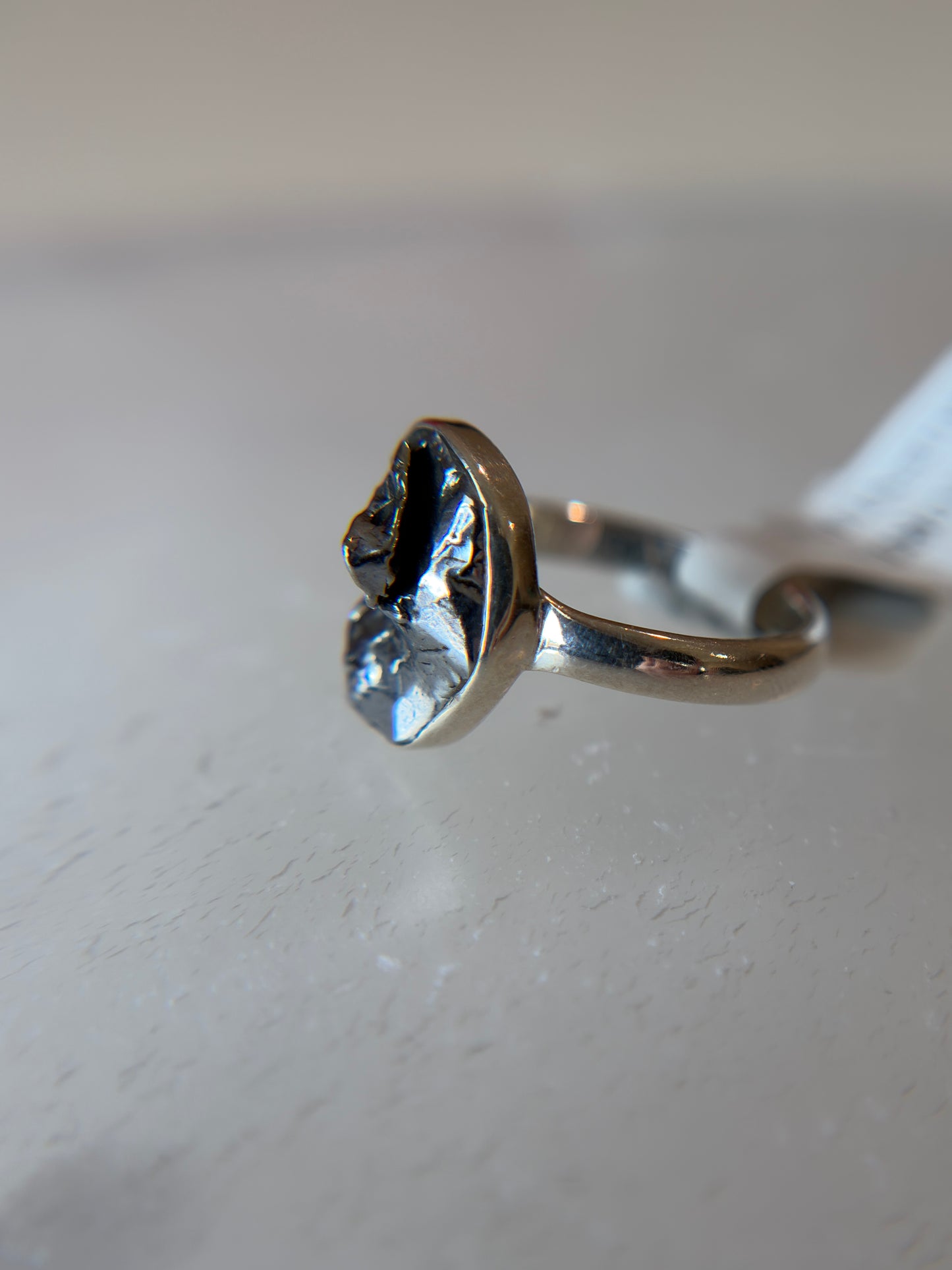 Meteorite from Argentina Sterling Silver Ring Size 6