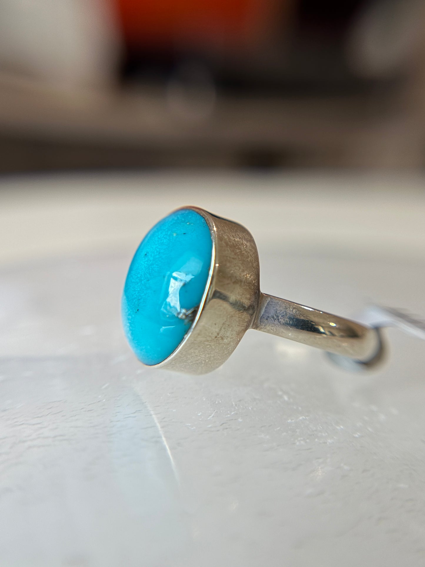 Natural Persian Turquoise Ring Size 9 Sterling Silver