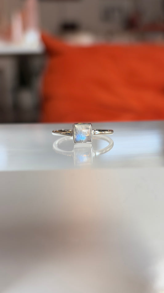 Rainbow Moonstone Ring Size 10
