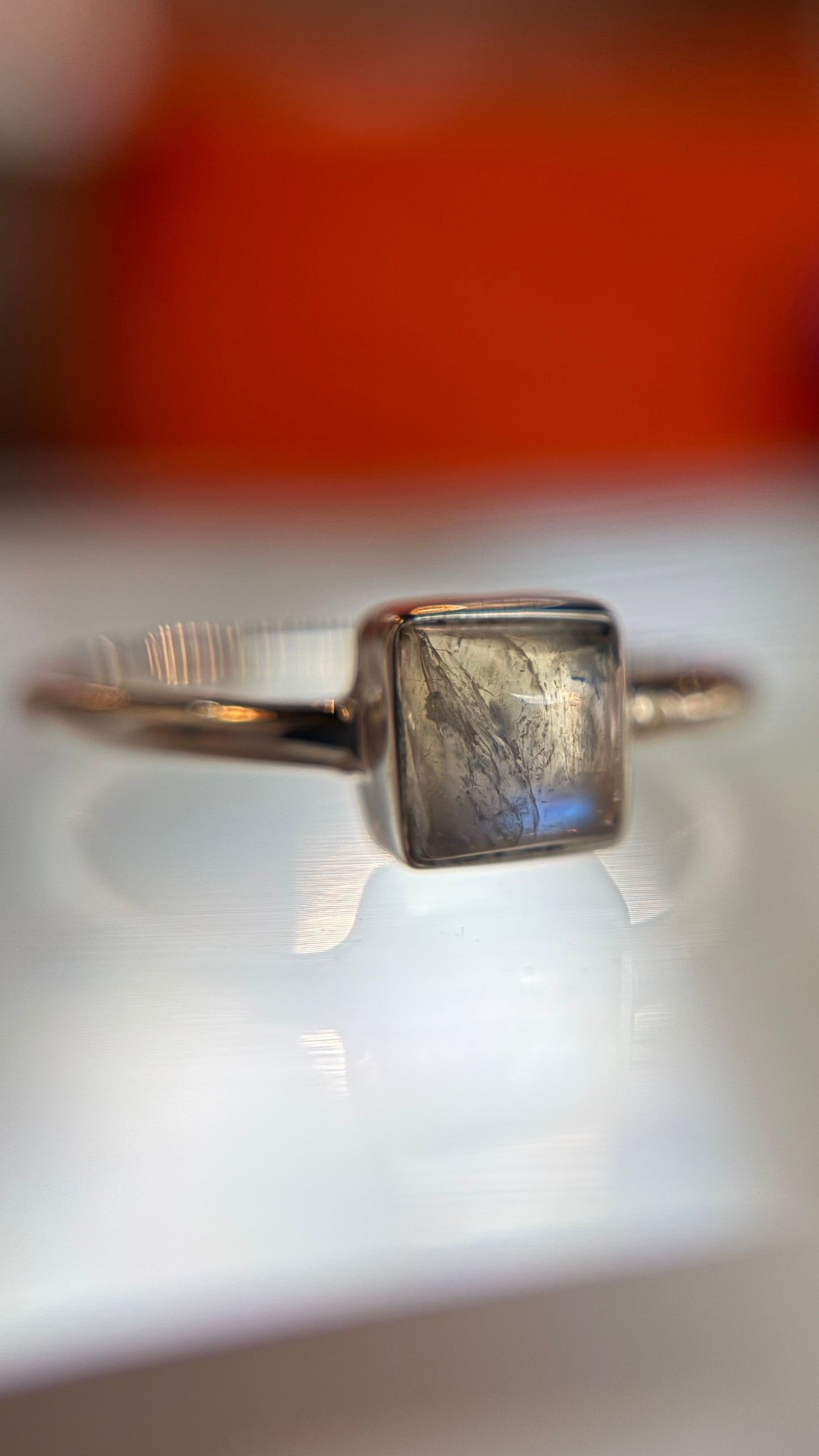 Rainbow Moonstone Ring Size 7