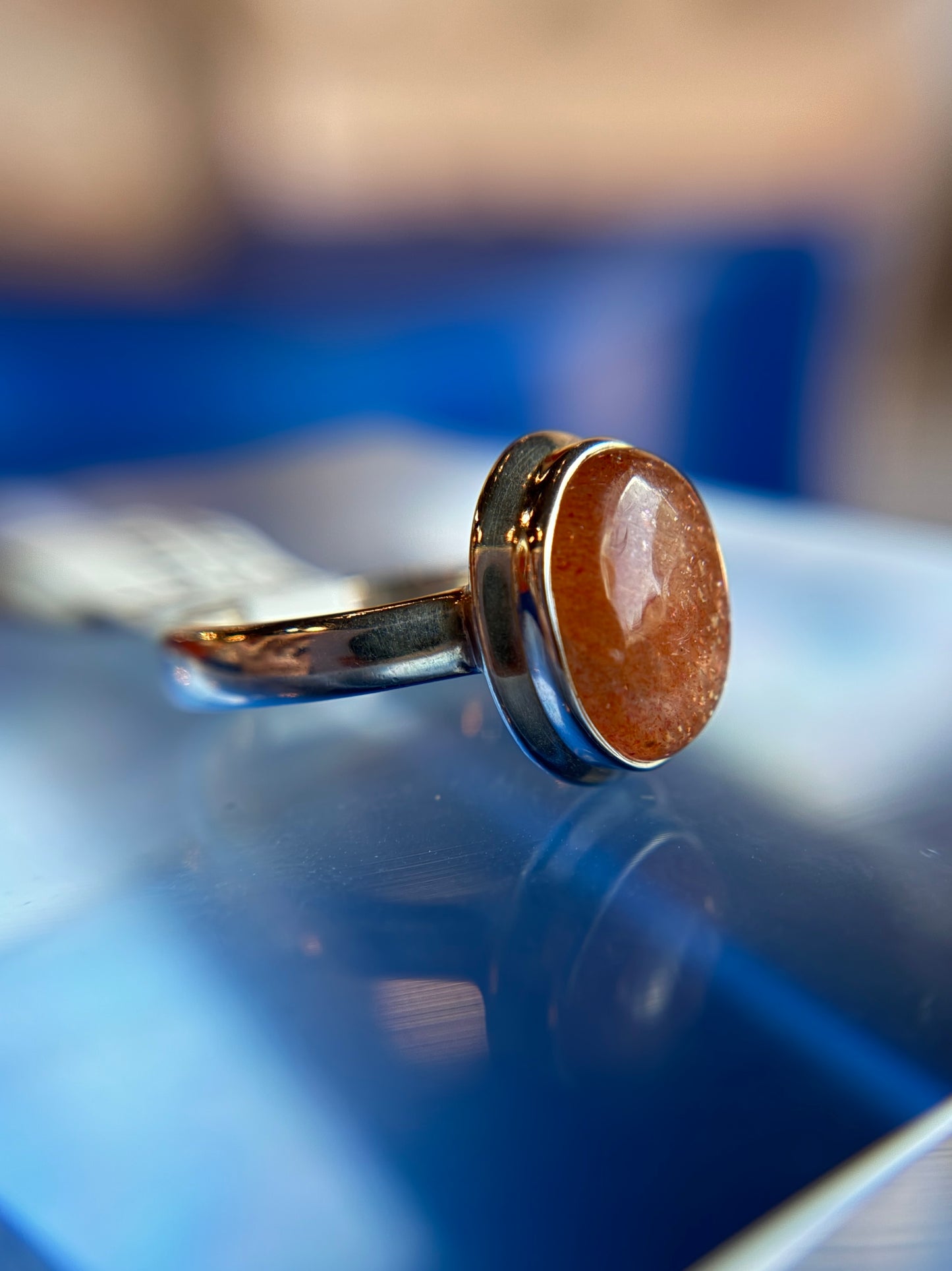 Sunstone Ring Size 7 Sterling Silver
