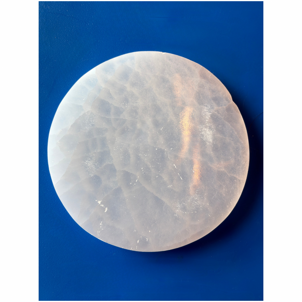 Selenite Large Round Charging Plate 5.5”