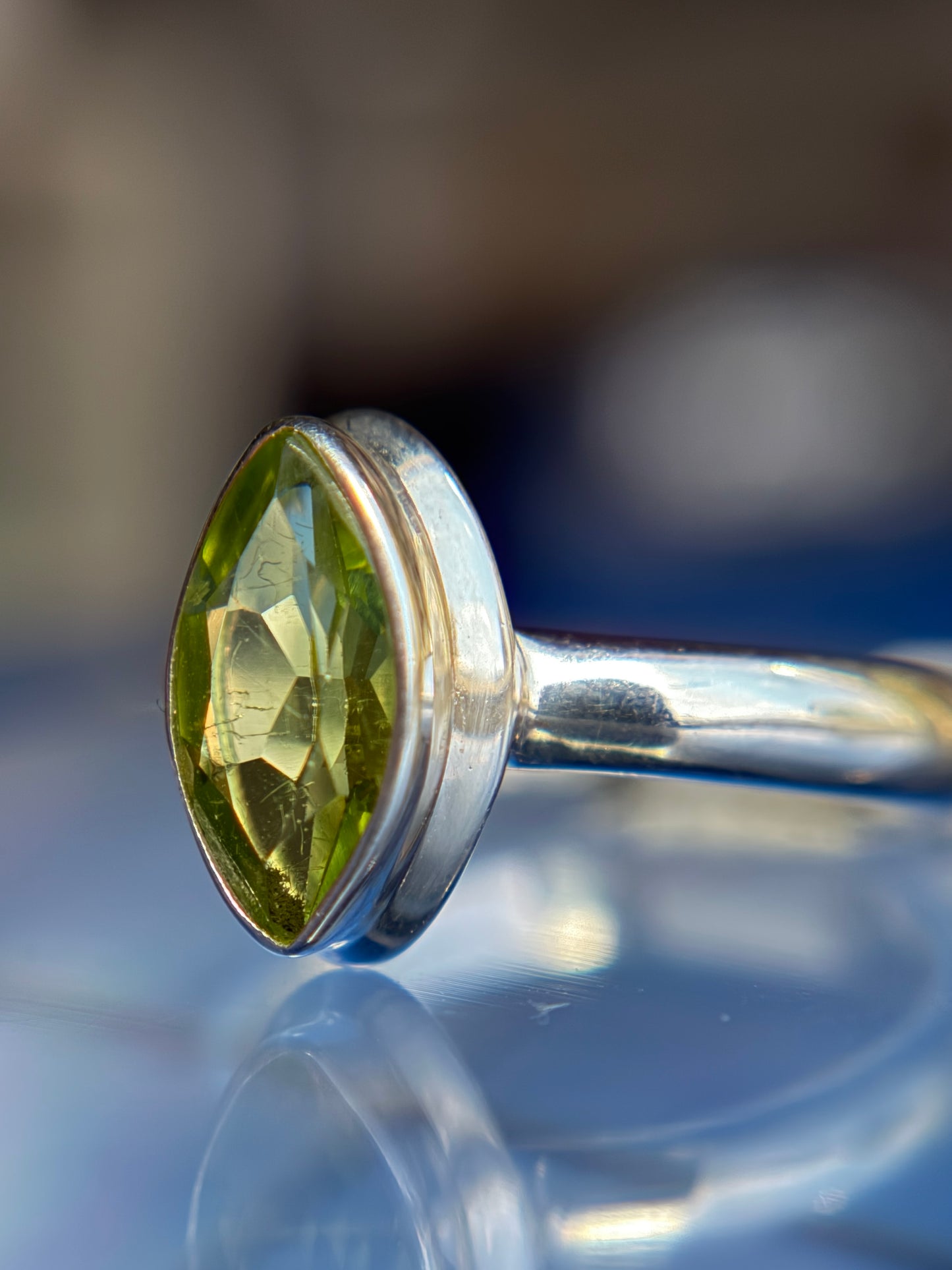 Peridot Ring Size 5 Sterling Silver