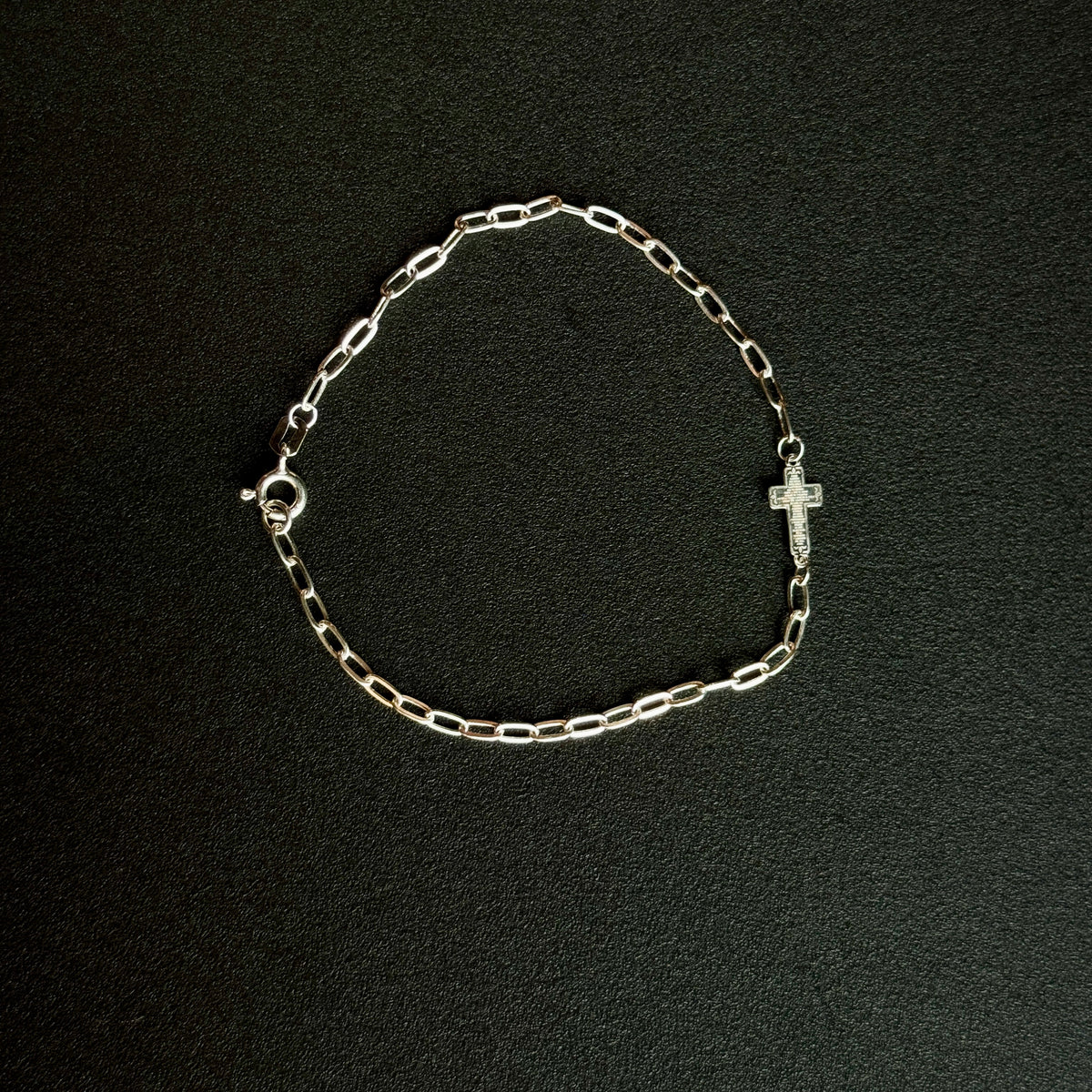 7” Sterling Silver Cross Bracelet