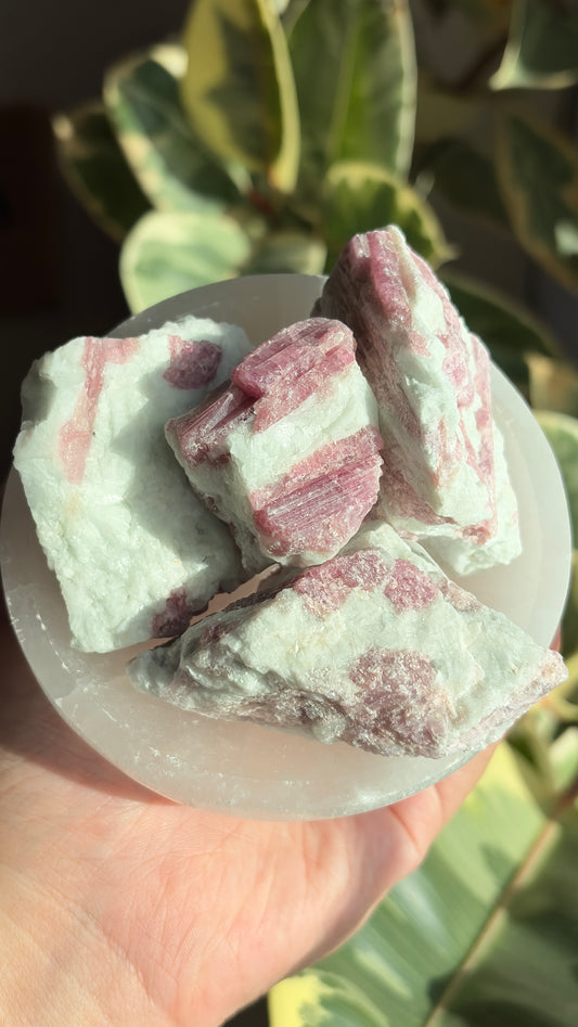 Raw Pink Matrix Tourmaline Chunks