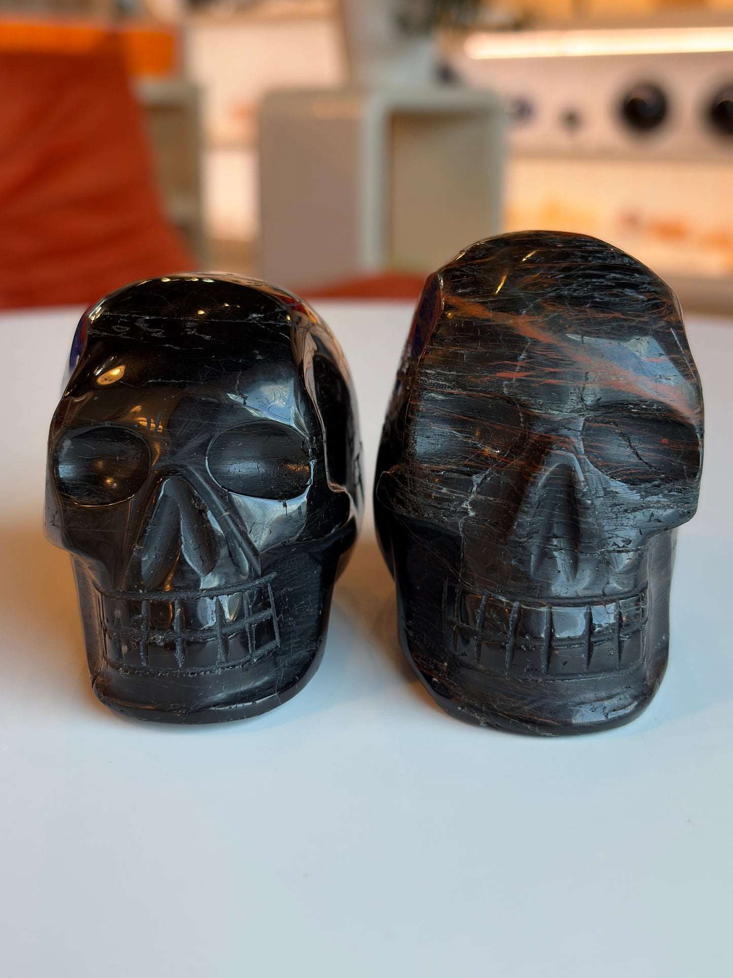 Black Tourmaline Skulls