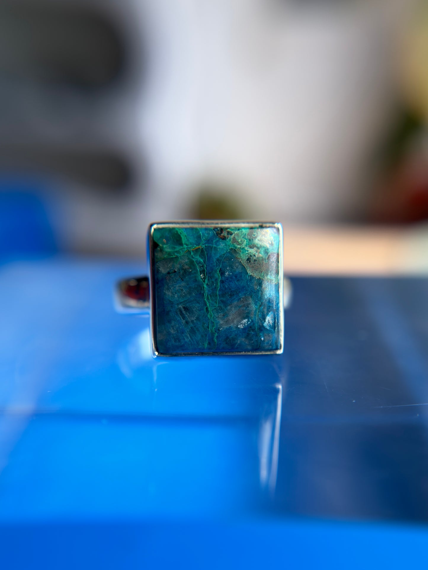 Shattuckite Ring Size 5 Sterling Silver