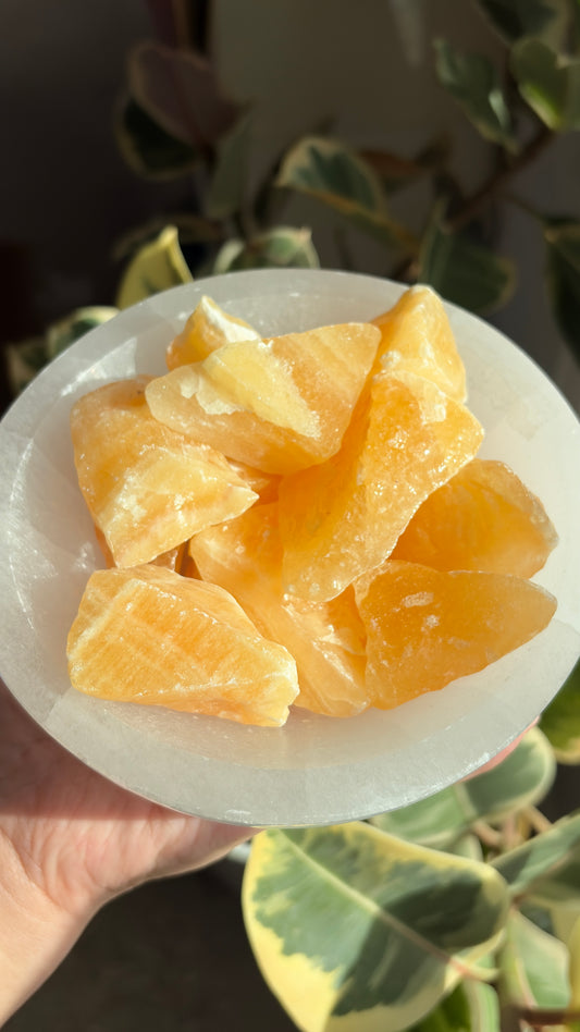 High Grade Mexican Raw Orange Calcite