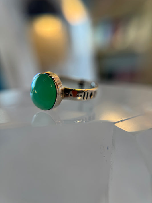 Chrysoprase Ring Size 9
