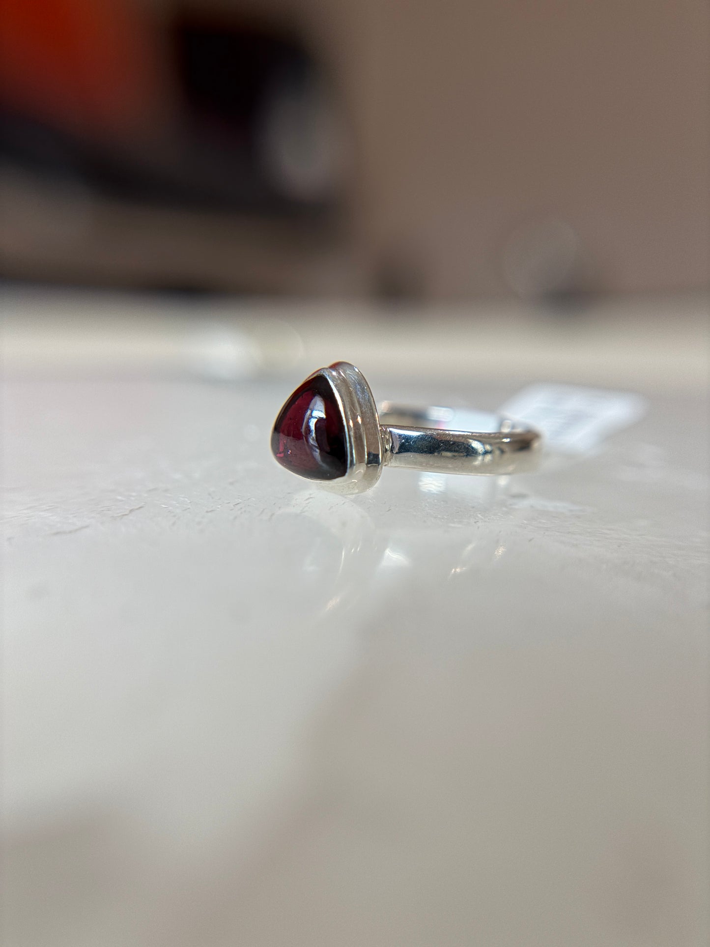 Garnet Ring Size 7 Sterling Silver