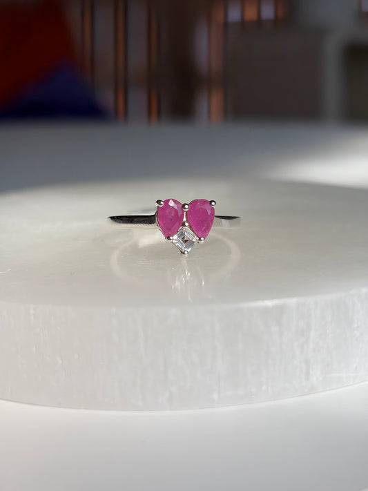 Ruby Ring Size 9 - Sterling Silver .925