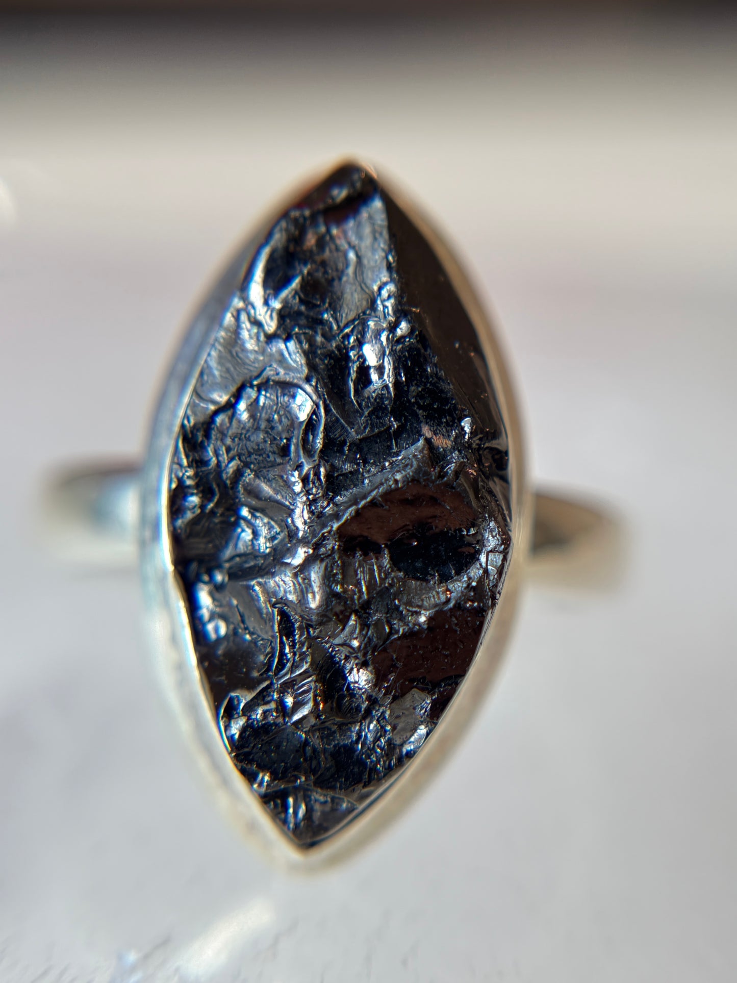 Shungite Ring Size 11 Sterling Silver
