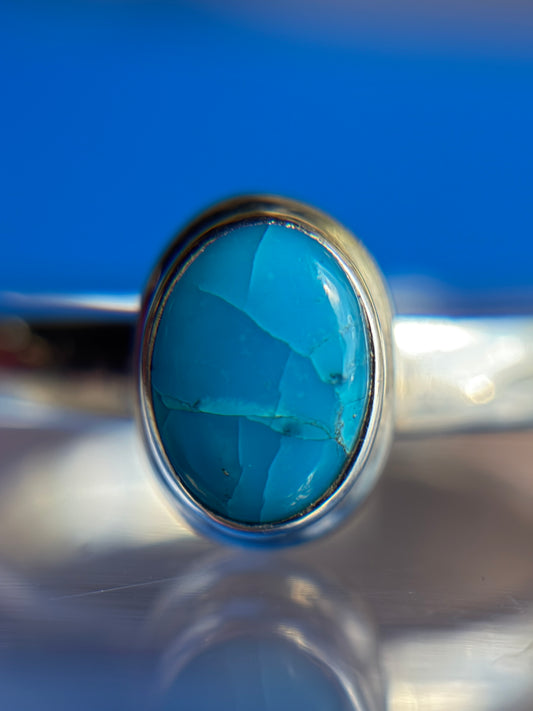 Kingman Turquoise Ring Size 7 Sterling Silver