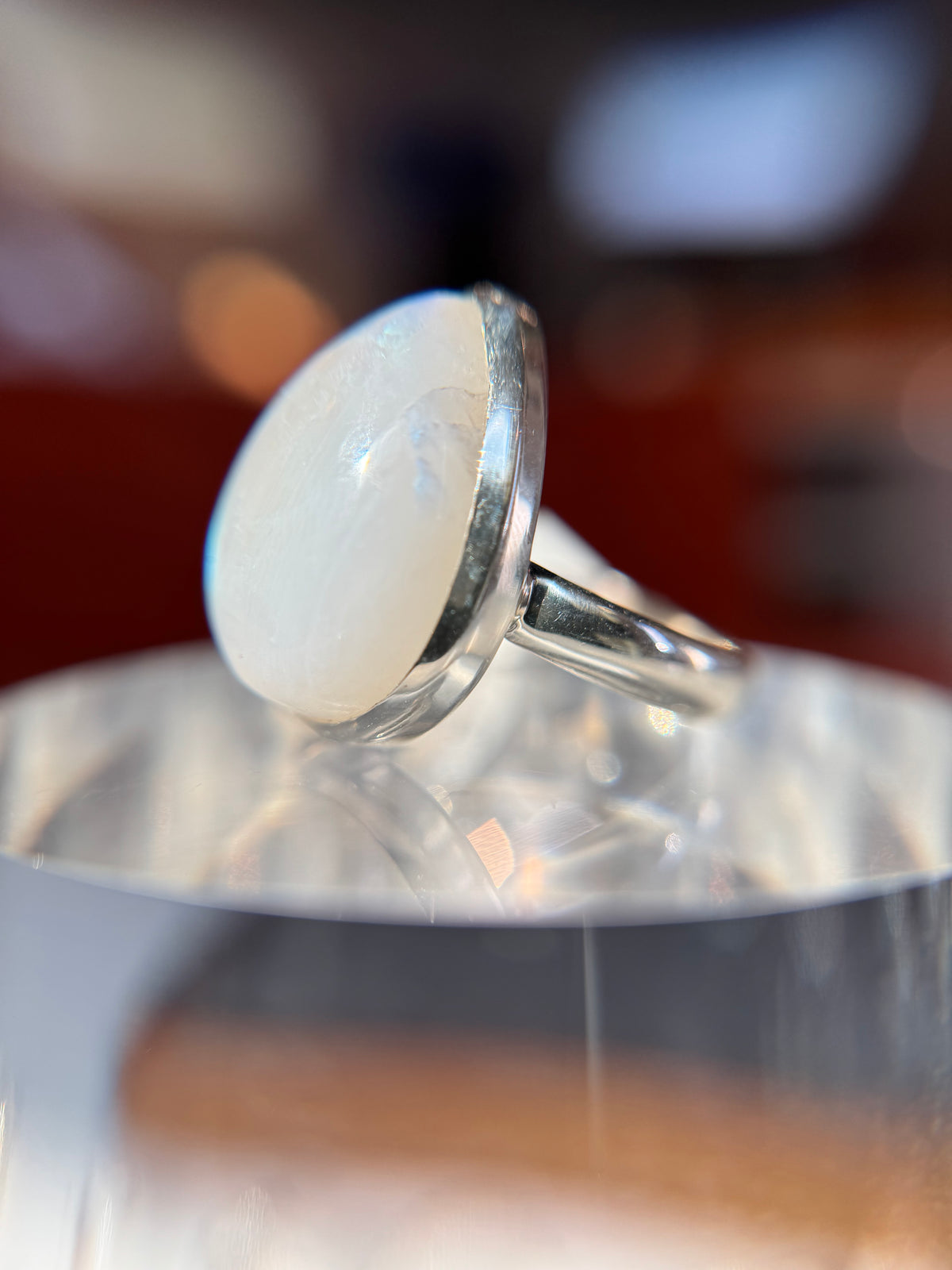 Blue Flash Moonstone Ring Size 9
