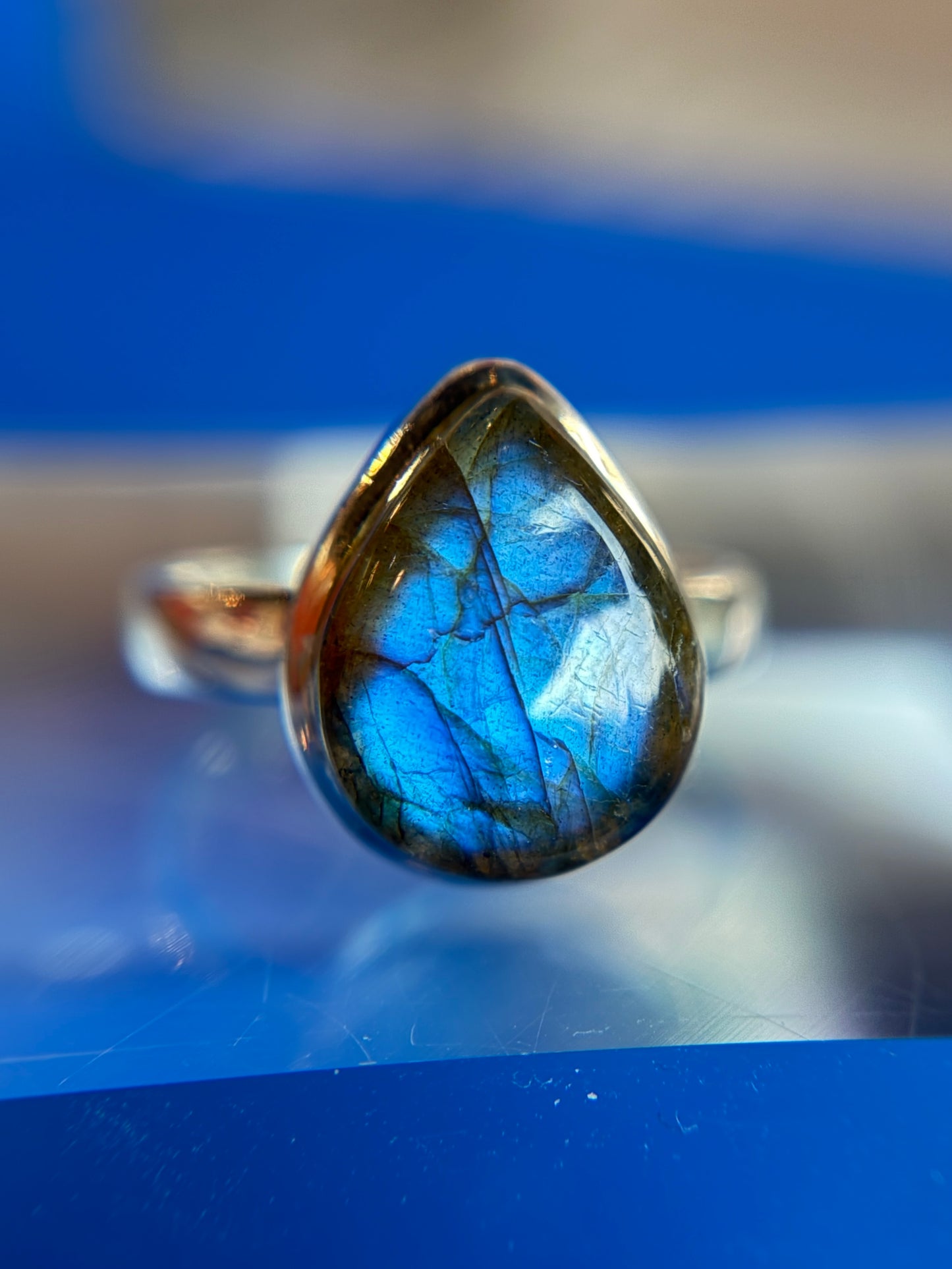 Labradorite Ring Size 10 Sterling Silver