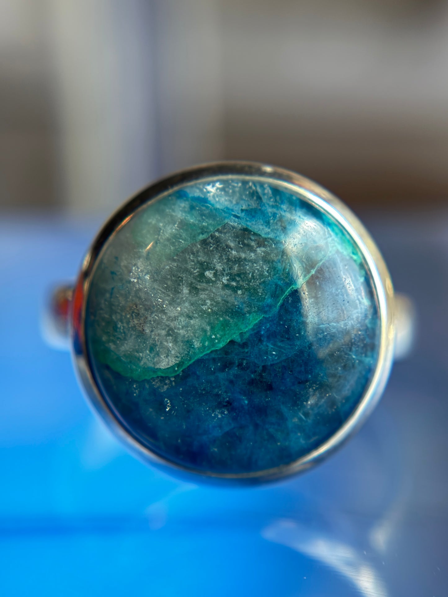 Shattuckite Ring Size 9 Sterling Silver