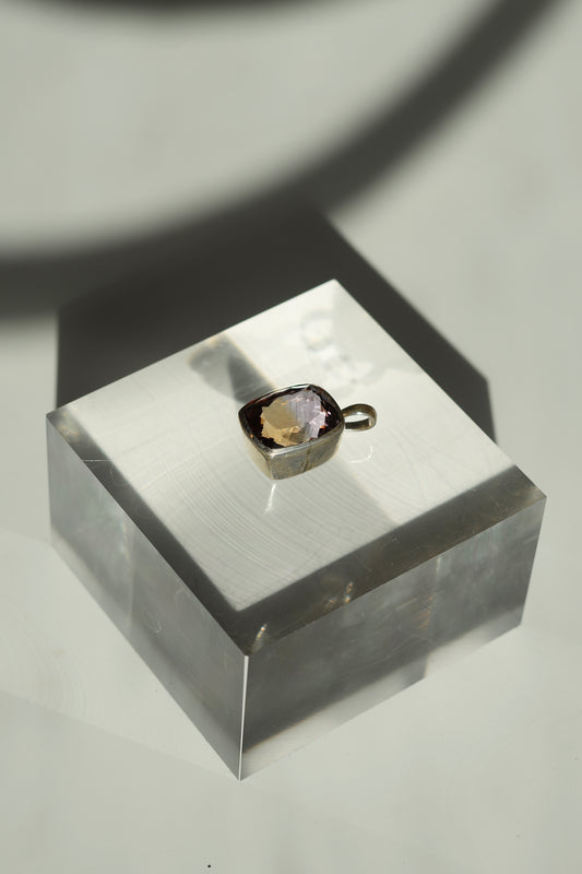 Rare Ametrine Sterling Silver Necklace Pendant