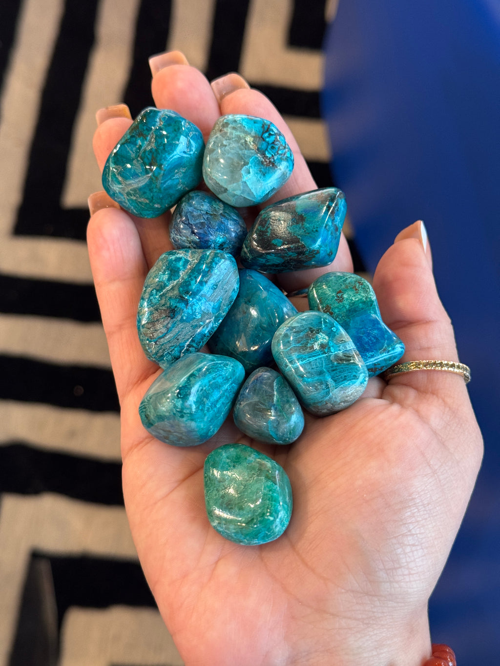 High Grade AA Chrysocolla Tumbled